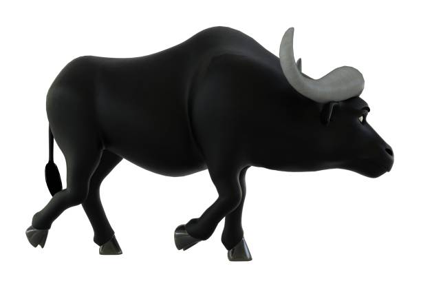 istock Cartoon bull isolated on white background 3d illustration 1288047599