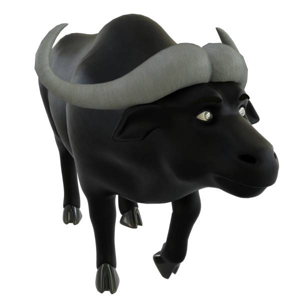 istock Cartoon bull isolated on white background 3d illustration 1288047601