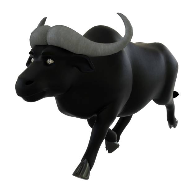 istock Cartoon bull isolated on white background 3d illustration 1288047748