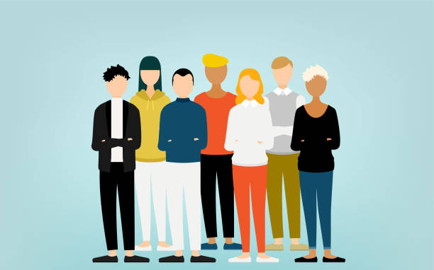 illustrazioni stock, clip art, cartoni animati e icone di tendenza di multinazionali che si radunano con le braccia incrociate - caucasico