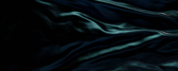 Waving flag of black fabric - Black fabric - 3D flag background