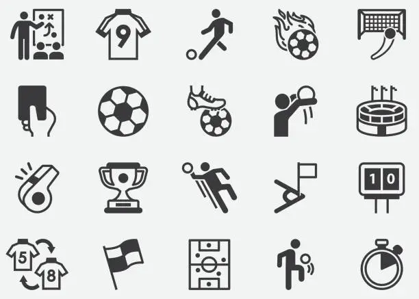 Vector illustration of Soccer , Football , world cup , Football league,Tournament,Sport,Relaxing,Ball Pixel Perfect Icons