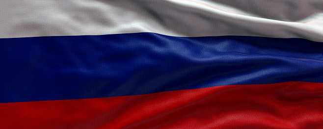 Bandera ondulante de Rusia - Bandera de Rusia - Fondo de la bandera 3D photo