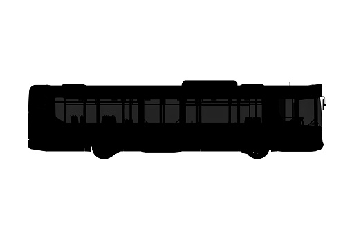 bus silhouette isolated on white background 3d illustration