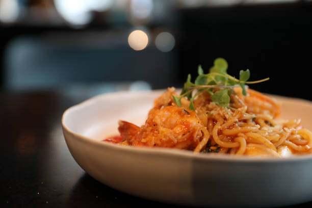 istock spaghetti pomodoro with sea food 1288065869