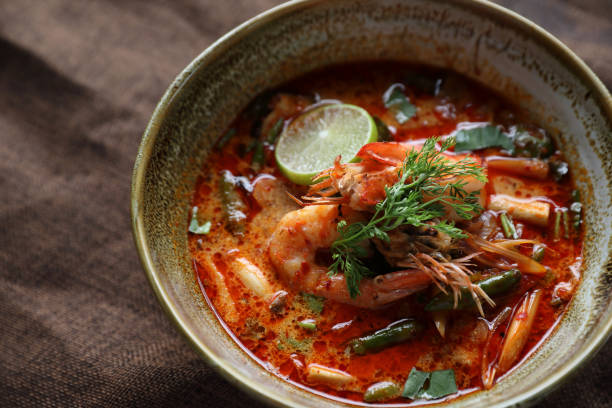 istock Tom Yum soup , a Thai traditional spicy prawn soup 1288067255