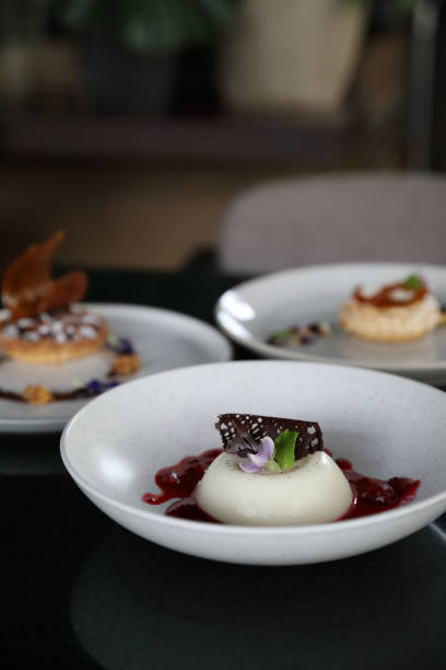 istock Panna cotta dessert with strawberry sauce 1288067274