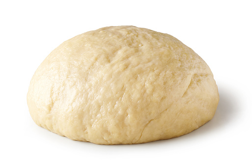 fresh yeast dough isolated on white background
