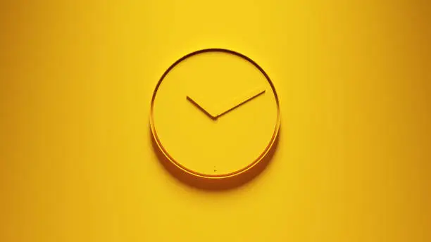 Photo of Yellow Modern Office Wall Clock