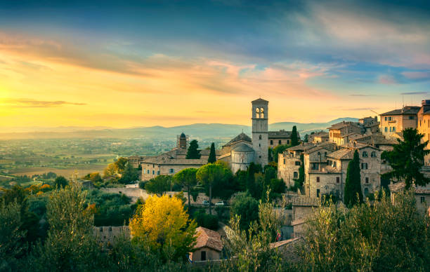istock Assisi town at sunset. Perugia, Umbria, Italy. 1288072628