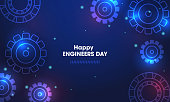 istock Happy engineers day with gear wheels 1288075477