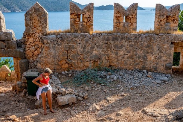 Kaleköy from Kekova, Antalya, Turkey.