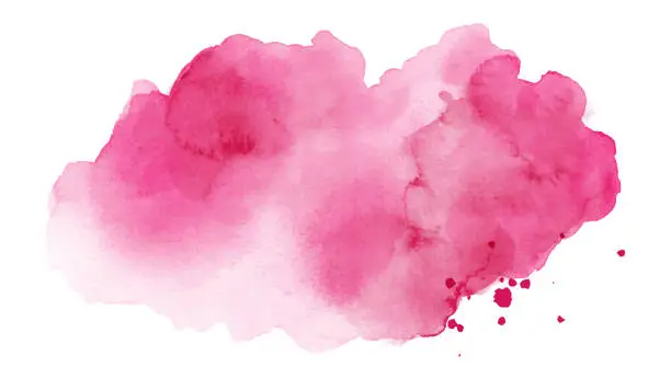 Vector illustration of Abstract bright pink of stain splashing watercolor on white background