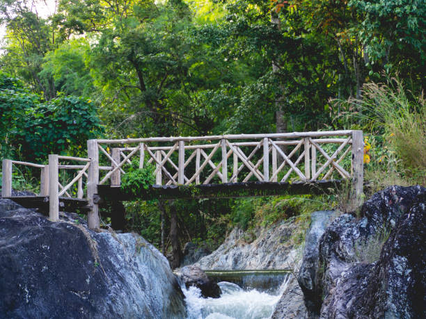 istock Waterfalls and bridges over water 1288083386