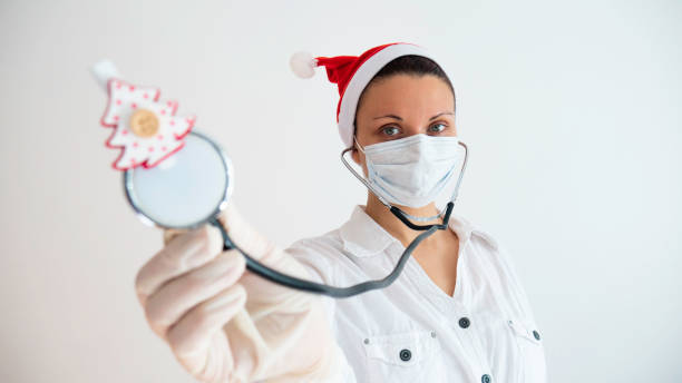 istock Female doctor during the holidays. 1288086598
