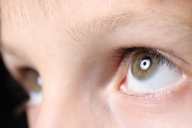 istock Close-up baby eyes look up. 1288094086