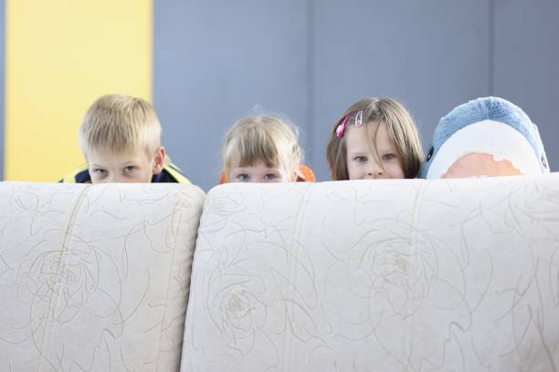 istock Children play hide and seek at home. 1288094091
