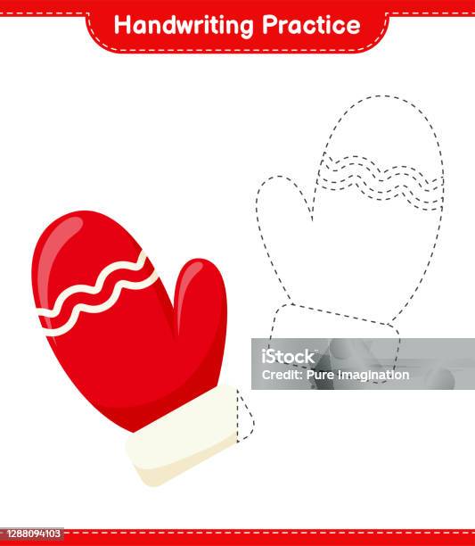 Tracing Mitten Pattern Handwriting Practice Tracing Lines Of Mittens Educational Children Game ...