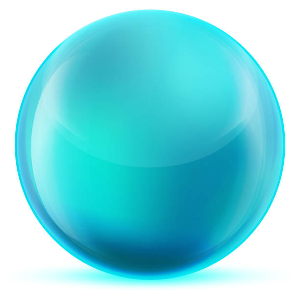 istock Glass blue ball or precious pearl. Glossy realistic ball, 3D abstract vector illustration highlighted on a white background. Big metal bubble with shadow. 1288094399
