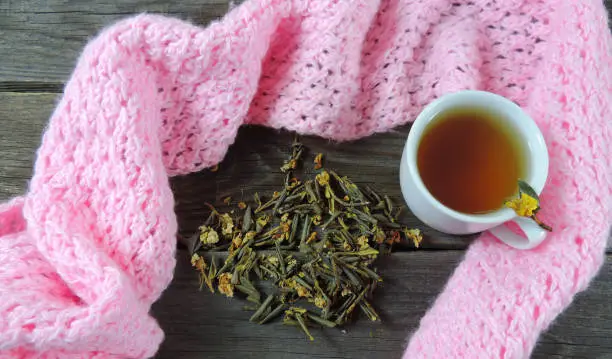 medicinal herb  sagan daila and healing tea , selective focus