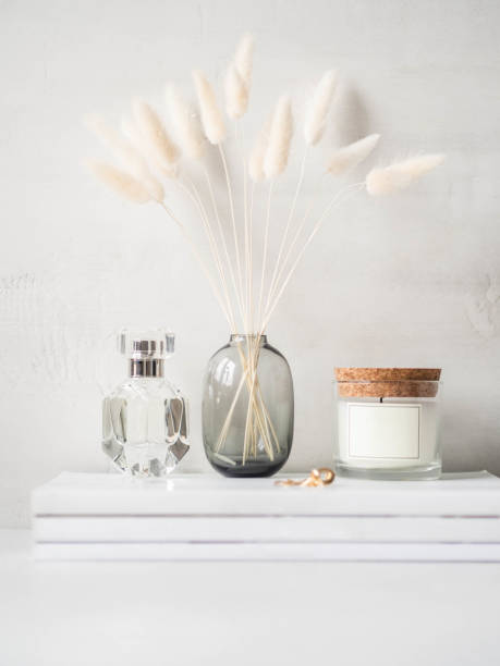 Modern feminine still life on light background