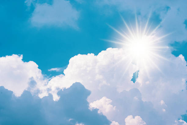 istock Beautiful White Cloudscape with blue sky and sunlight for sunny background. 1288099377