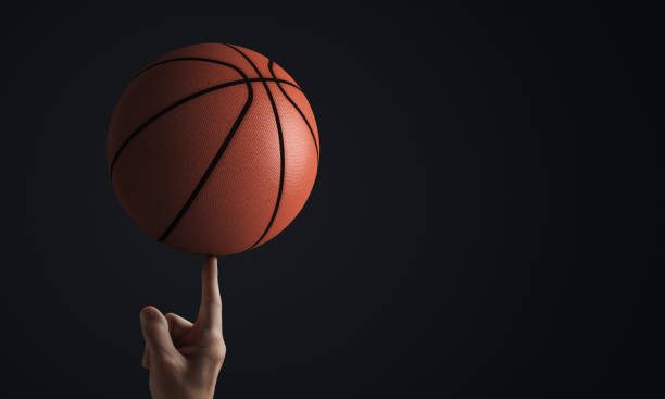 istock Basketball banner. Basketball ball forefinger. 1288100464