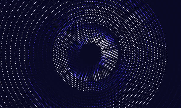 ilustrações de stock, clip art, desenhos animados e ícones de abstract swirl trail or tunnel. rotating sparkling background - blue ball