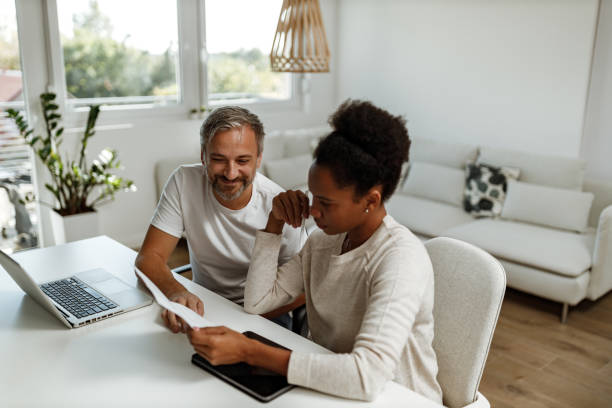 istock Woman feeling stressed, man having smiling face. 1288100830