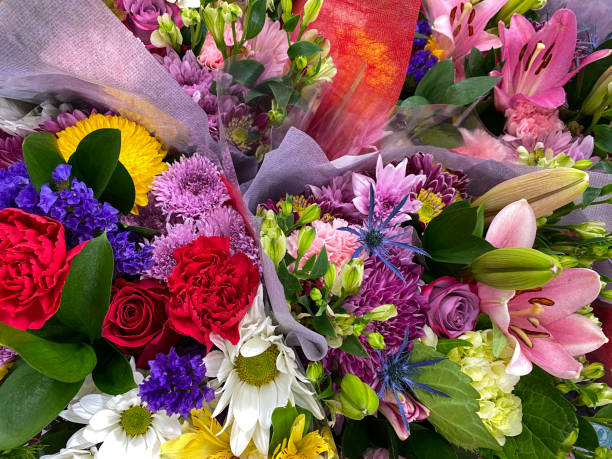 istock Several bouquets of various flowers 1288102064