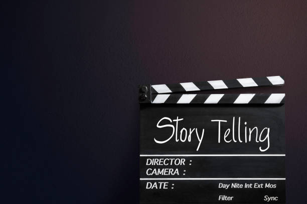 istock story telling.Text title on film slate. 1288106255