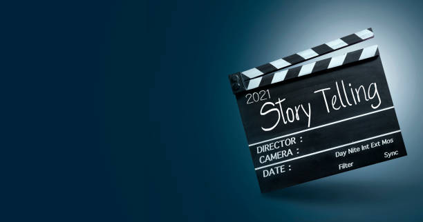 istock 2021 story telling.Text title on film slate. 1288106292
