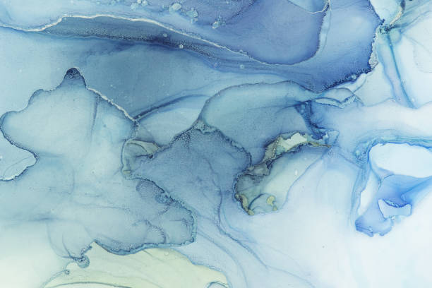 istock Abstract blue Ink background. Alcohol Ink art. 1288107301