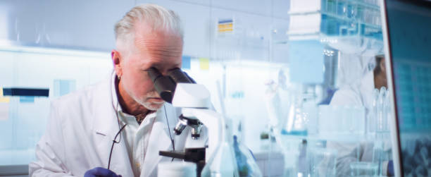 istock Mature scientists during research. Studying DNA samples in futuristic laboratory 1288118617