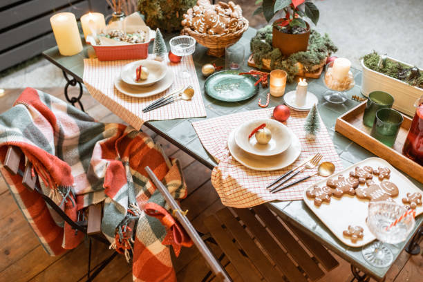 istock Beautifully decorated backyard during the New Year holidays 1288118929