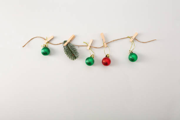 istock Christmas festive composition on white background with small baubles 1288121138