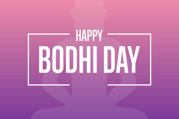 Bodhi Day. December 8. Holiday concept. Template for background, banner, card, poster with text inscription. Vector EPS10 illustration. Bodhi Day. December 8. Holiday concept. Template for background, banner, card, poster with text inscription. Vector EPS10 illustration Bodhi Day stock illustrations