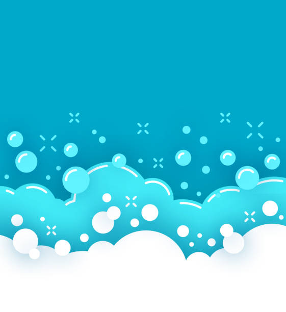バブルソープクリーニング抽象的な背景 - soap sud bubble textured water点のイラスト素材／クリップアート素材／マンガ素材／アイコン素材