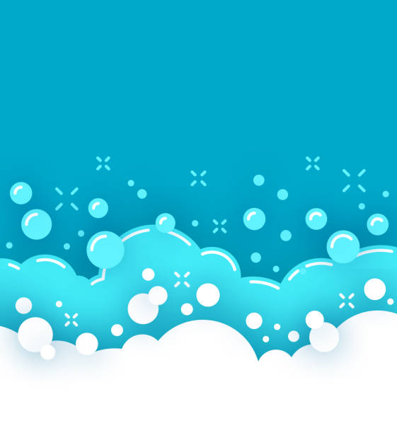 пузыри мыло очистка абстрактный фон - soap sud bubble textured water stock illustrations