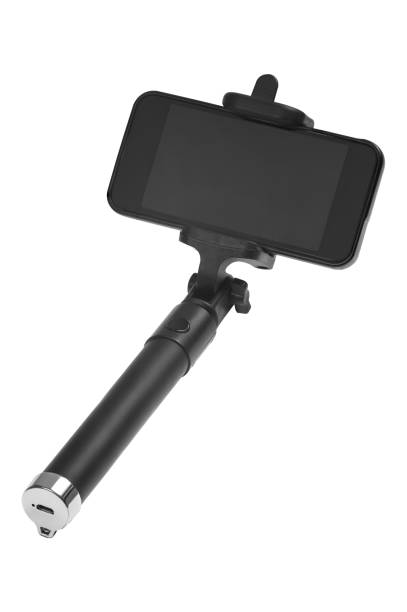 istock Black selfie stick isolated on white 1288124282
