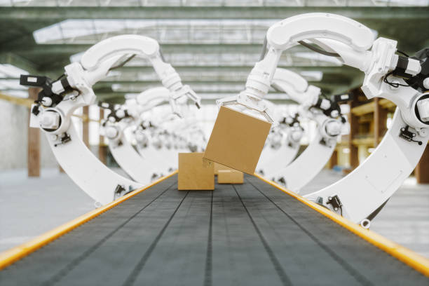 istock Automated Warehouse With Robotic Arms 1288127310