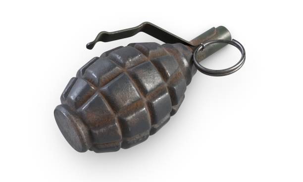 istock 3D illustration of fragmentation grenade F1 isolated on white backfround. 1288128538
