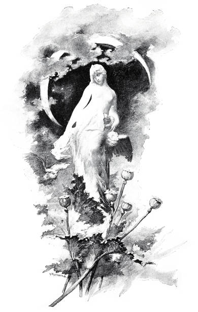 istock Woman in garden, dream-like with moon 1288128578