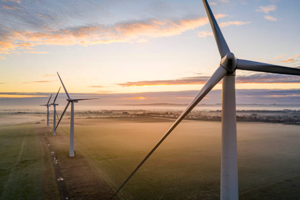 istock Three wind turbines at sunrise 1288128712