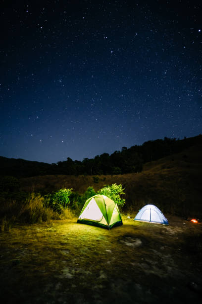 istock Tent On Field Against Sky At Night 1288129787