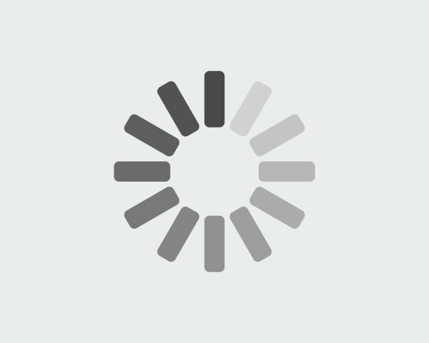 Loading progress circle in black and white Loading icon holder vector illustration downloading stock illustrations