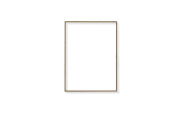 istock Wood frame on white background 3d rendering. 3d illustration Modern picture frame, Empty wooden border frame, Blank picture frame on white wall template minimal concept. 1288130429
