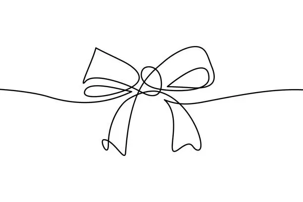 Vector illustration of Decorative ribbon bow