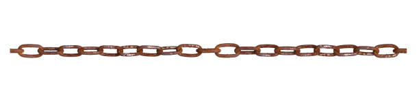 Old rusty steel chain Close-up of a vintage rusty steel chain isolated on a white background (high details) rusted chain stock pictures, royalty-free photos & images