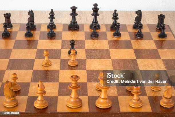 Game Of Chess Queens Gambit Opening Stock Photo - Download Image
